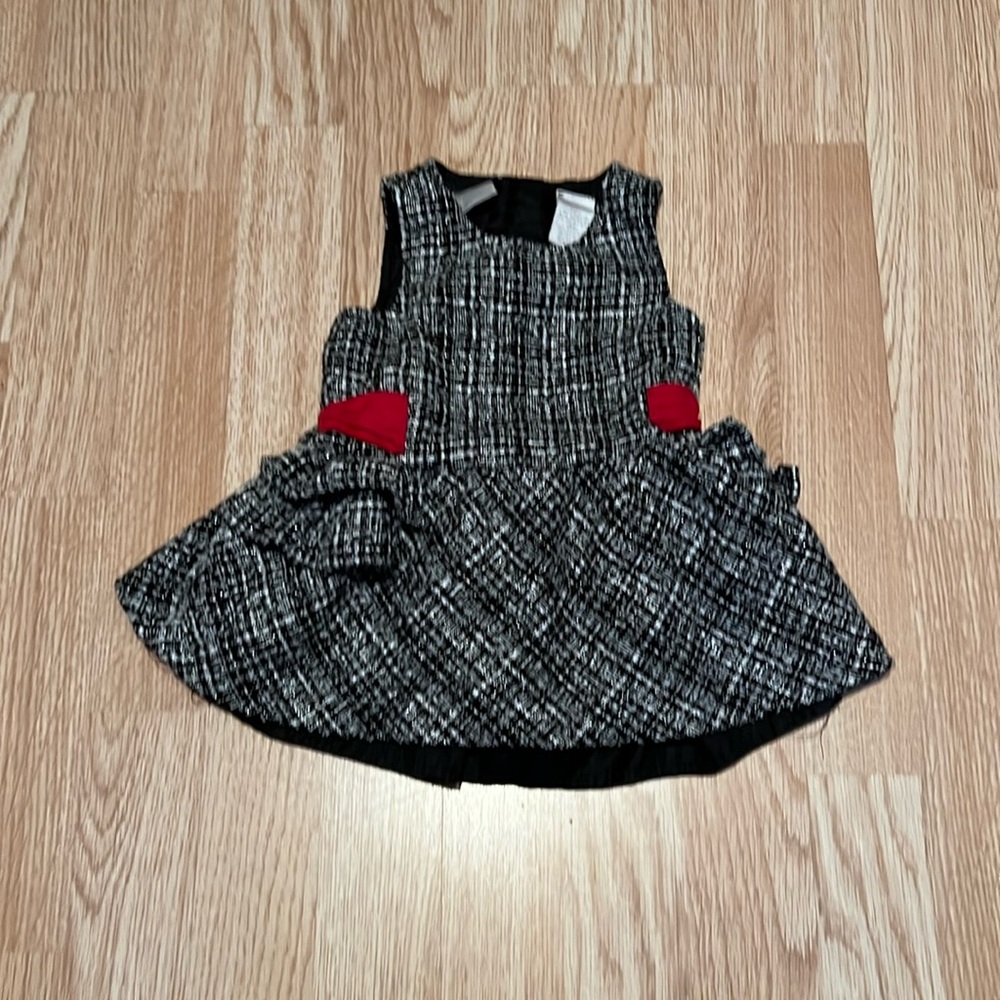 Koal Baby Black and White Dress with Red Bow Size 9 Months